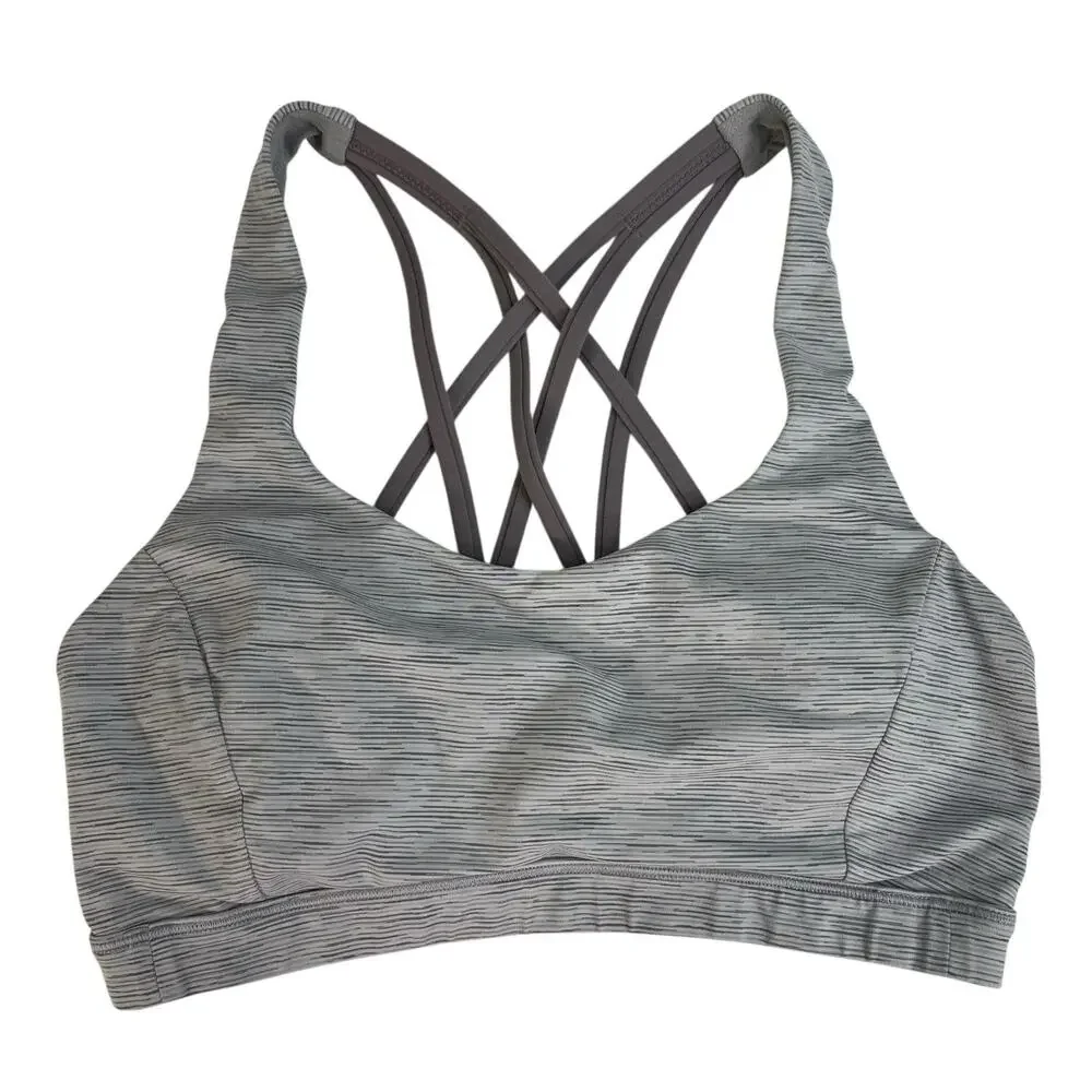 Lululemon Sz‎ 6 Free To Be Serene Bra Light Support C/D Cup Nimbus Battleship